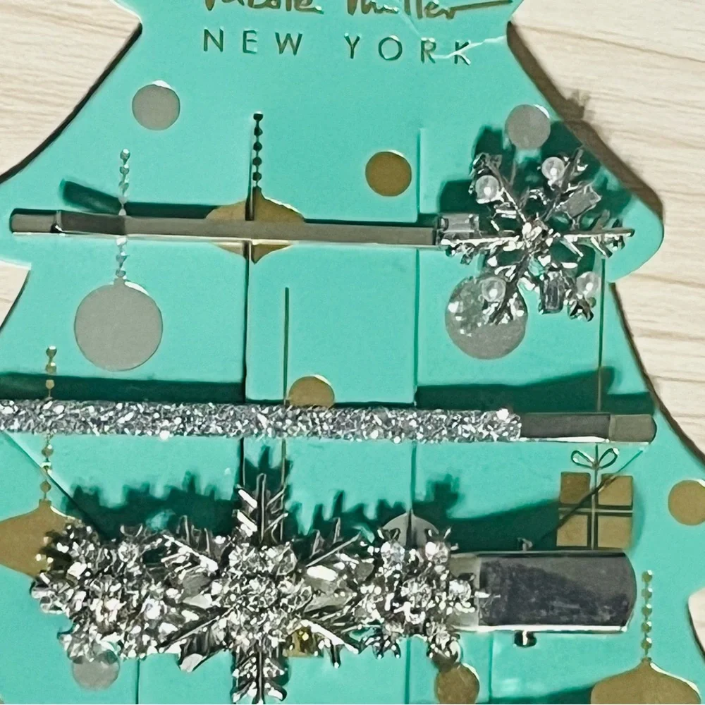 Christmas holiday hair clip barrettes rhinestones sparkly party bling